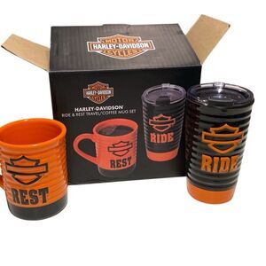 Harley-Davidson Ride & Rest Travel/ Coffee Mug Set